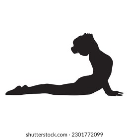 Vector silhouettes of yoga poses on a white background vector illustration