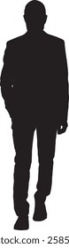 vector; silhouette;walking man dressed in suit