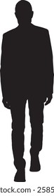 vector; silhouette;walking man dressed in suit