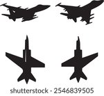 vector silhoutte of aircraft figher icon