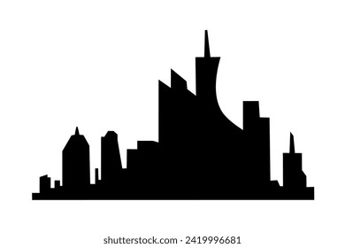 vector silhoutte cityscape on white background.city icon