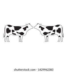 Vector Silhoutte of The Cow