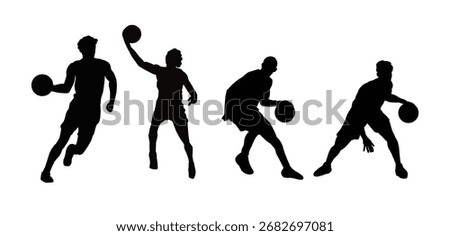 Vector of Silhoutte playing basketball