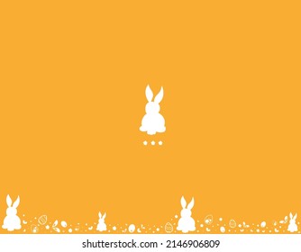 vector of sillhouette of bunny. illustration for easter or celebration for kids