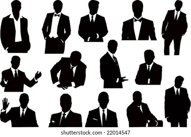 vector sillhouettes collection of businessmen