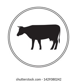 Vector Sillhouter of The Cow