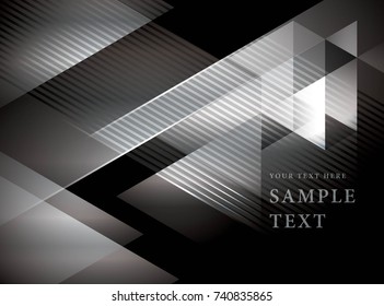 Vector Silver abstract geometric banner with triangle shapes