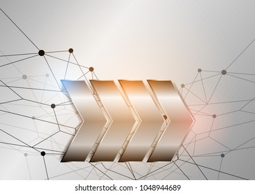 Vector Silver arrow symbol on a white background, the concept speed of technology and science.