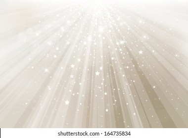 Vector silver background with rays and lights.