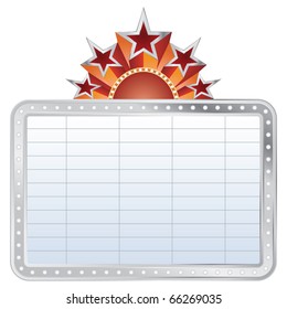 vector silver blank cinema display with stars