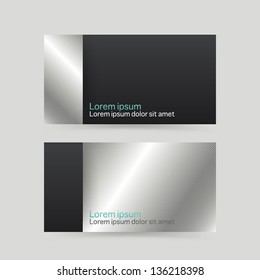 Vector Silver Business Card, Banner.