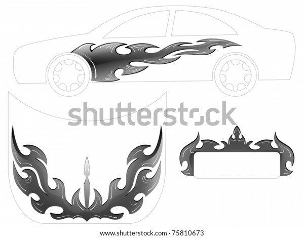 Vector of Silver car\
tattoo