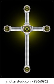 vector silver christian crosses