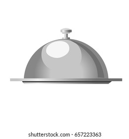 Vector silver cloche on white background