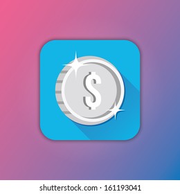 Vector Silver Coin Icon