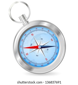 Vector silver compass