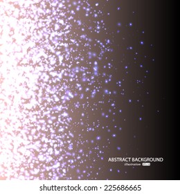 Vector silver festive Christmas background. Elegant abstract background with bokeh defocused lights and stars.