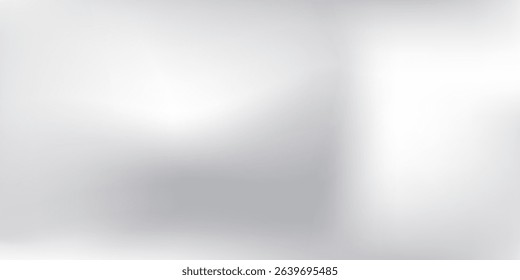 Vector silver foil abstract background with metal mirror texture. Chrome gradient surface with light like could modern abstract simple