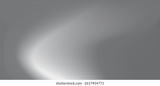 Vector silver foil background with metal mirror texture. Chrome gradient surface with light abstract simple modern design
