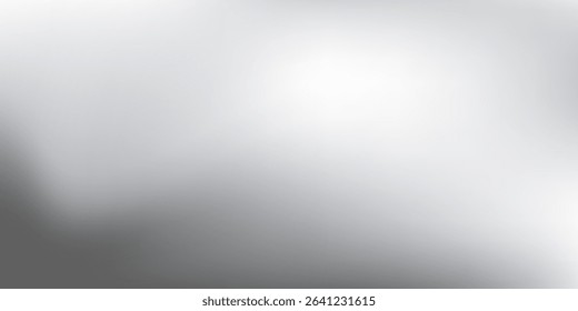 Vector silver foil background with metal mirror texture. Chrome gradient surface with light like could simple art
