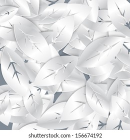 Vector silver foliage seamless pattern