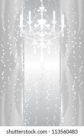 Vector silver frame with chandelier
