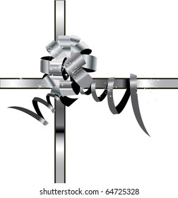 Vector silver gift bow