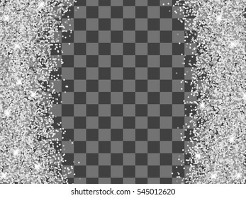 Vector silver glitter confetti pattern on white background. Shine premium wallpaper for vip greeting card.