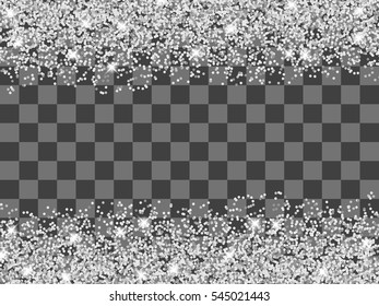 Vector silver glitter confetti pattern on white background. Shine premium wallpaper for vip greeting card.