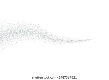 Vector silver glitter wave abstract background, silver sparkles on white background, silver glitter card design. vector illustration vip design template.