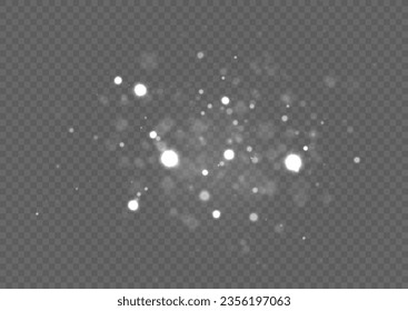 Vector silver glowing glitter background. Christmas concept flare sparkle. Glitter defocused blinking stars and sparks. Abstract glowing bokeh lights. White png dust light.