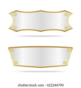 Vector Silver Gold Metal Name Plate Stock Vector (Royalty Free ...