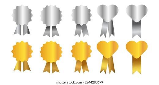 Banda de plata vectorial y oro. Banderas brillantes para texto y diseño. Elemento de diseño para aplicaciones, sitios web y redes sociales