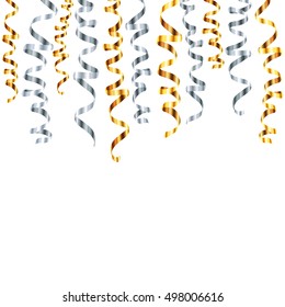 Vector silver and gold serpentine isolated on white background