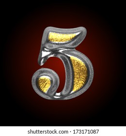 vector silver and golden figure