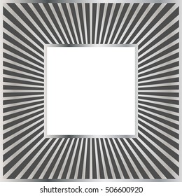 Vector silver grey background with rays. Frame for your photo or text