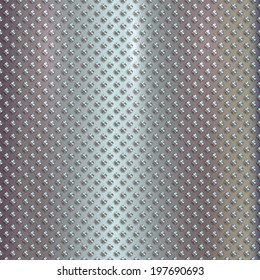 Vector silver grille on steel background