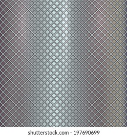 Vector silver grille on steel background