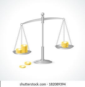 Vector Silver Justice Scales And Money