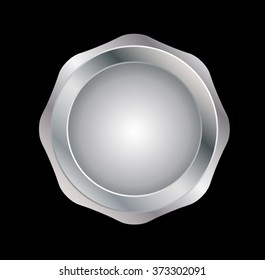 Vector Silver label .  Metal Insignia 