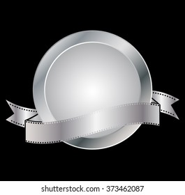 Vector Silver label .  Metal Insignia