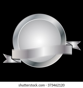 Vector Silver label .  Metal Insignia 