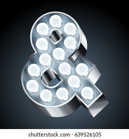 La luz plateada vectorial sube la fuente moderna. Símbolo 3