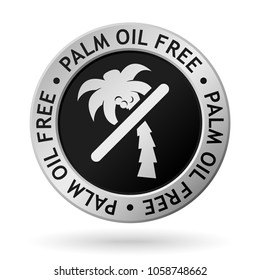 vector silver medal with symbol of palm oil free