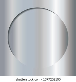 Vector Silver metal circle On a silver background. Vector, Illustration, EPS10.