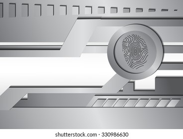 Vector : Silver metal and finger print abstract background