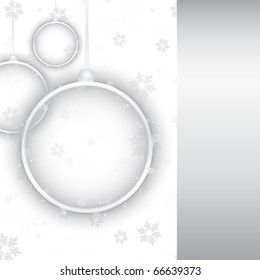 Vector - Silver Neon Christmas Ball on White Background