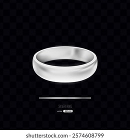 Vector silver ring. Shiny wedding ring. Isolated. Eps10 illustration. Realistic 3d icon design.