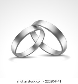 Vector Silver Rings Isolated on White Background