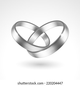 Vector Silver Rings Isolated on White Background